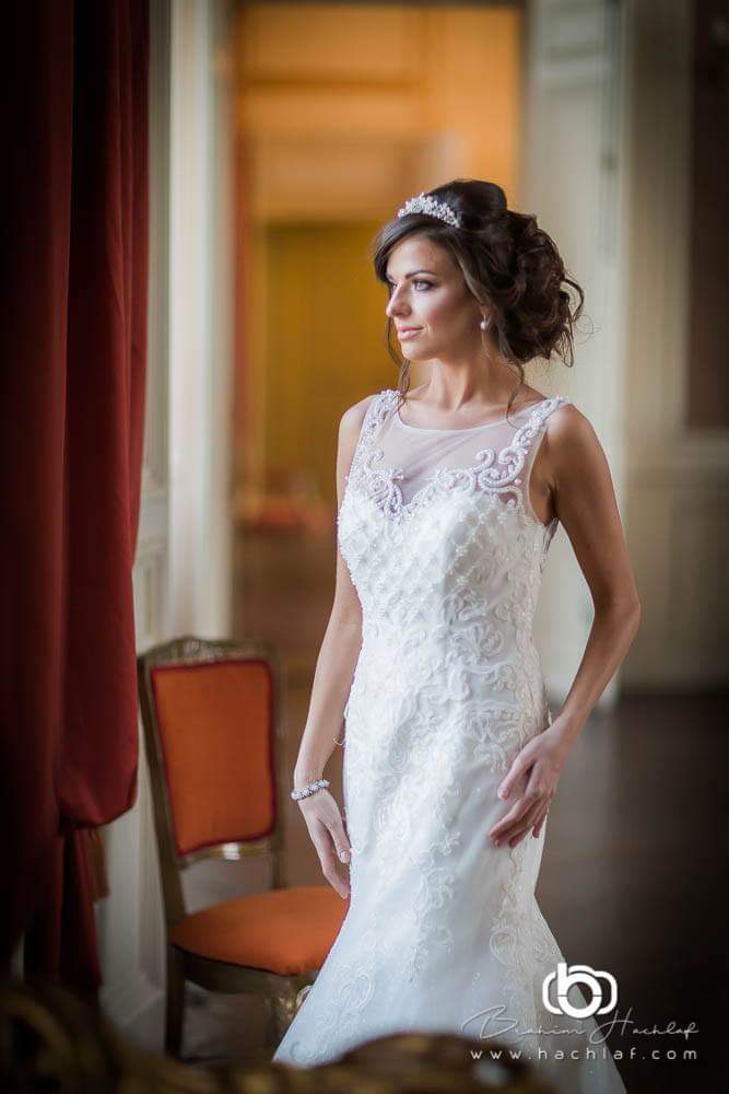 Portrait mariée tiare photographe mariage Nantes