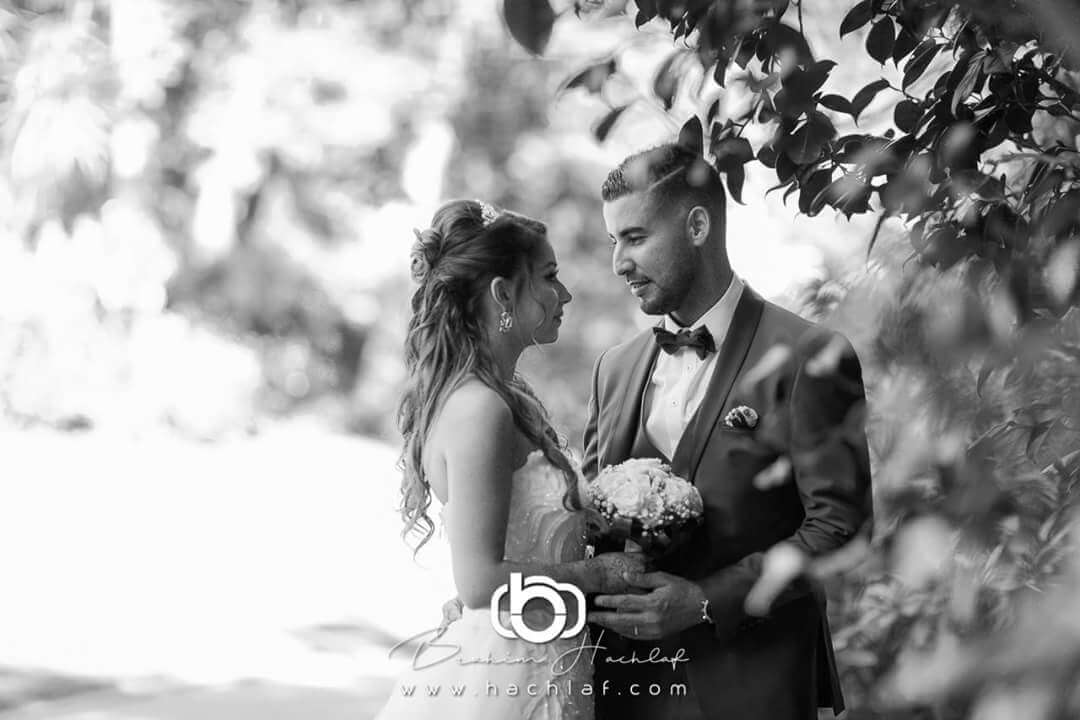 Couple mariage noir et blanc Loire-Atlantique